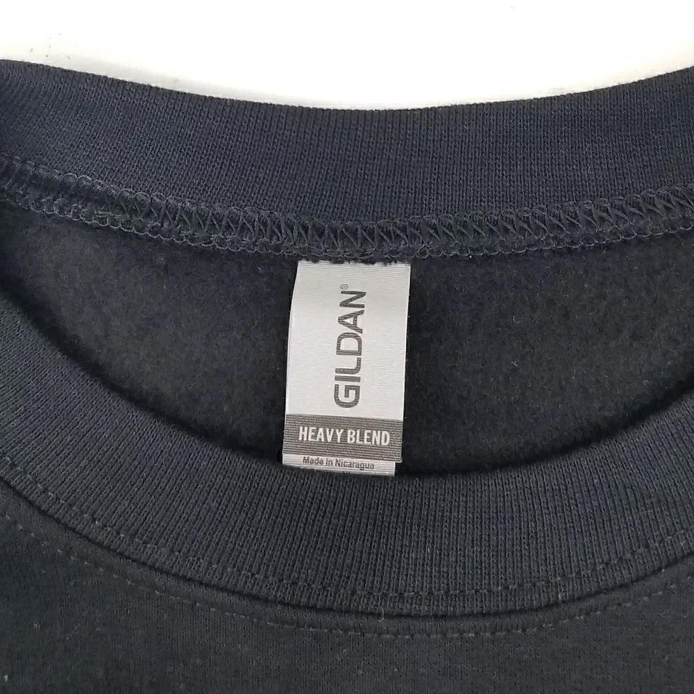 CHICAGO BEARS Double Script Retro Logo BLACK Pullover Crewneck Sweatshirt y2k - Picture 5 of 5
